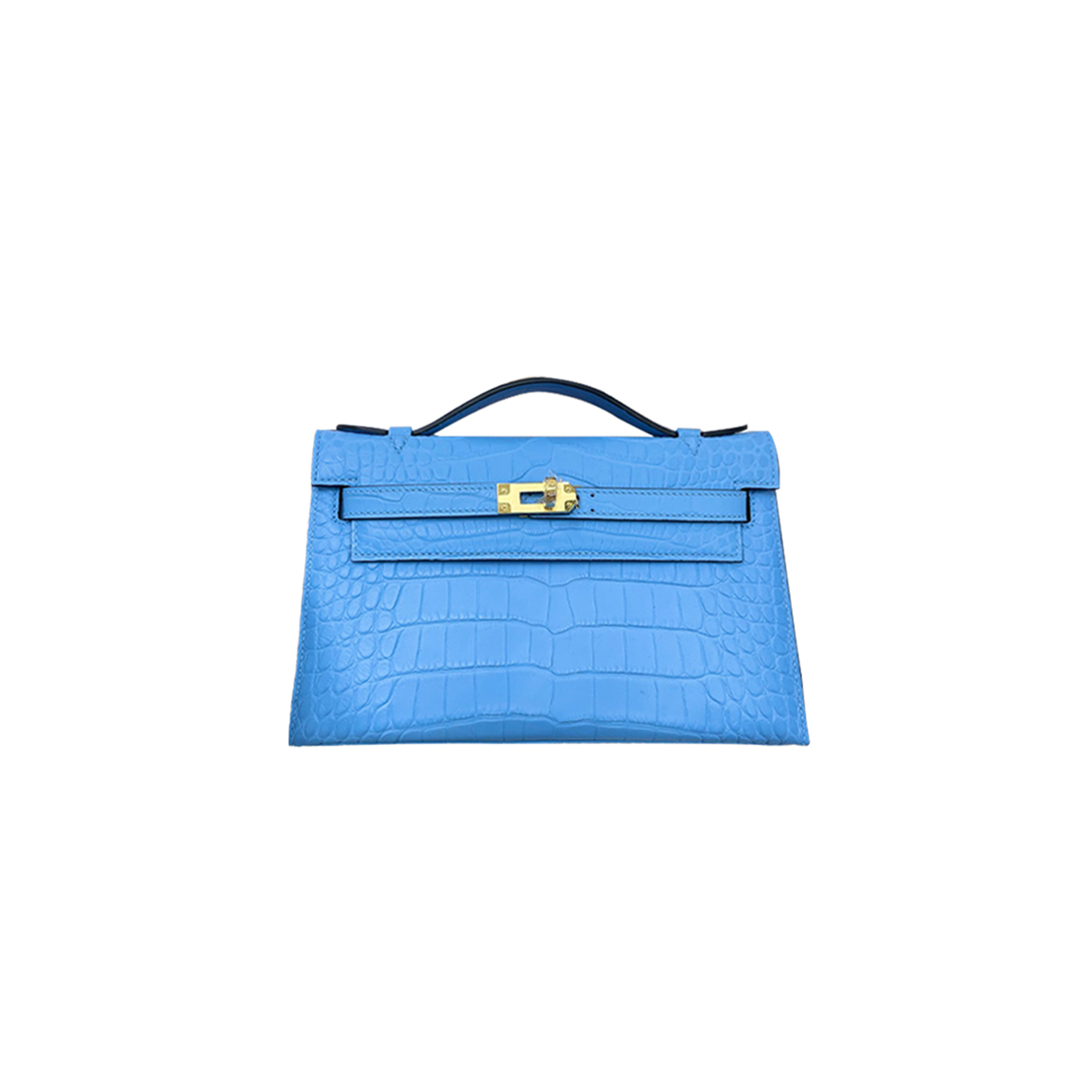HERMÈS MASTER KELLY 22 POCHETTE MATTE CROCODILE LEATHER (22*14*7cm)